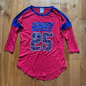 Pink Victorias Secret NFL NY Giants 3/4 sleeve giants shirt size xs